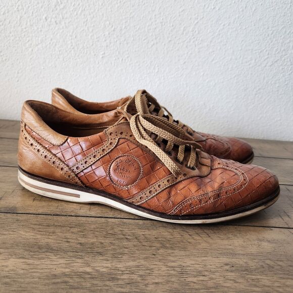 Galizio Torresi Shoes Mens 13 EU 46 Tan Leather Oxford Lace Up SOLES NEED REPAIR - Picture 2 of 11